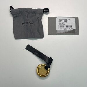 NEW RARE Balenciaga Brass Cash Phone Ring Holder logo engraved made in italy